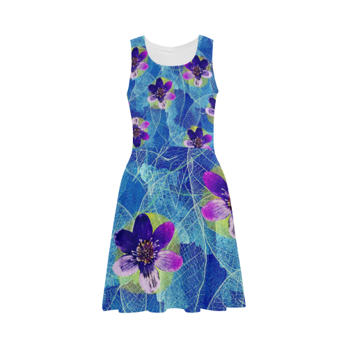 Purple Flowers Atalanta Sundress (Model D04)