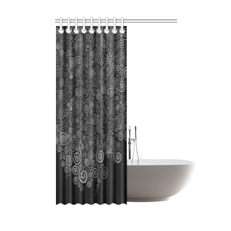 Black and White Rose Shower Curtain 48"x72"