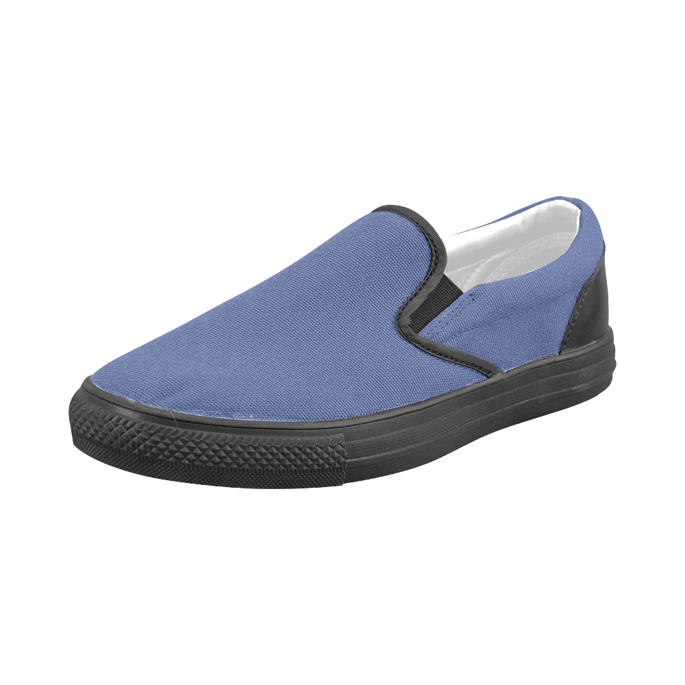Deep Ultramarine Men's Slip-on Canvas Shoes (Model 019)