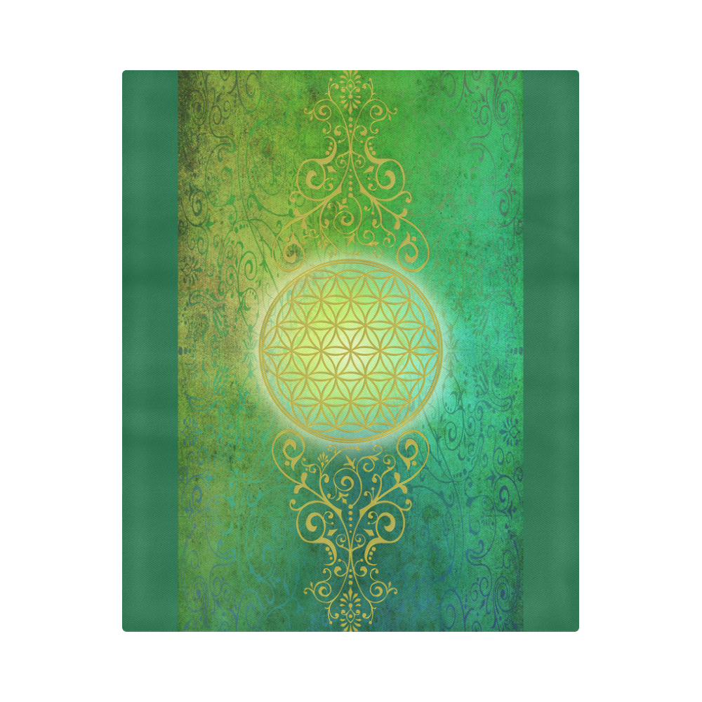 Symbol FLOWER OF LIFE vintage gold green Duvet Cover 86"x70" ( All-over-print)