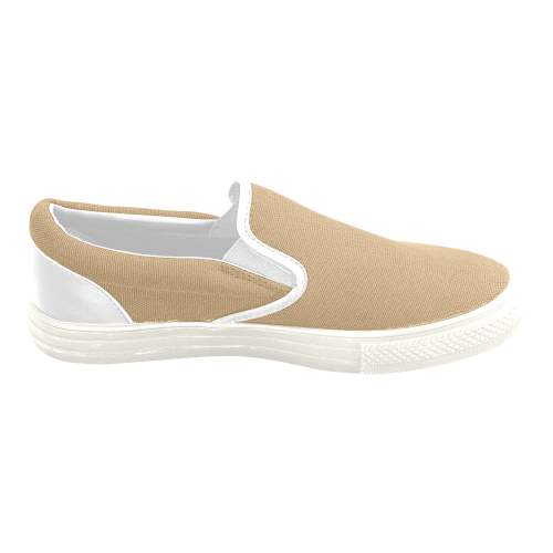 Pale Gold Men's Slip-on Canvas Shoes (Model 019)