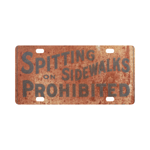 Spitting prohibited, penalty Classic License Plate