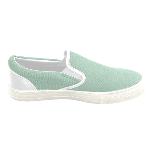 Grayed Jade Men's Slip-on Canvas Shoes (Model 019)