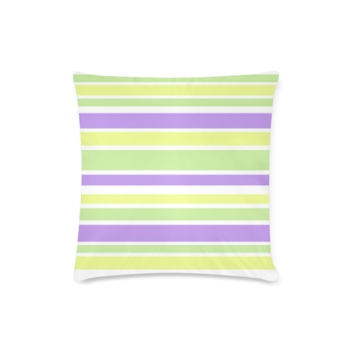Yellow Green Purple Stripes Pattern Custom Zippered Pillow Case 16"x16"(Twin Sides)