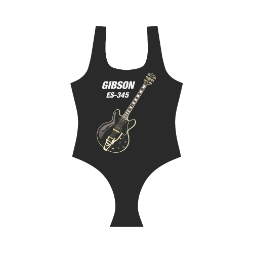 Black gibson-es-345 Vest One Piece Swimsuit (Model S04)