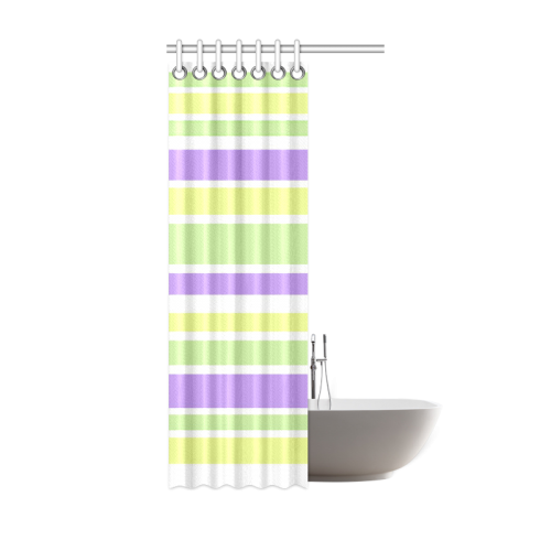 Yellow Green Purple Stripes Pattern Shower Curtain 36"x72"