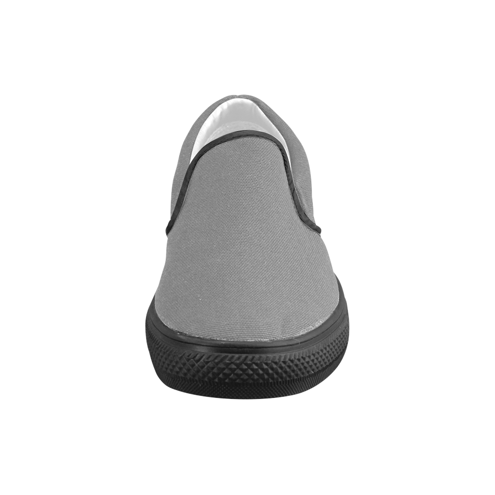 Steel Gray Men's Slip-on Canvas Shoes (Model 019)
