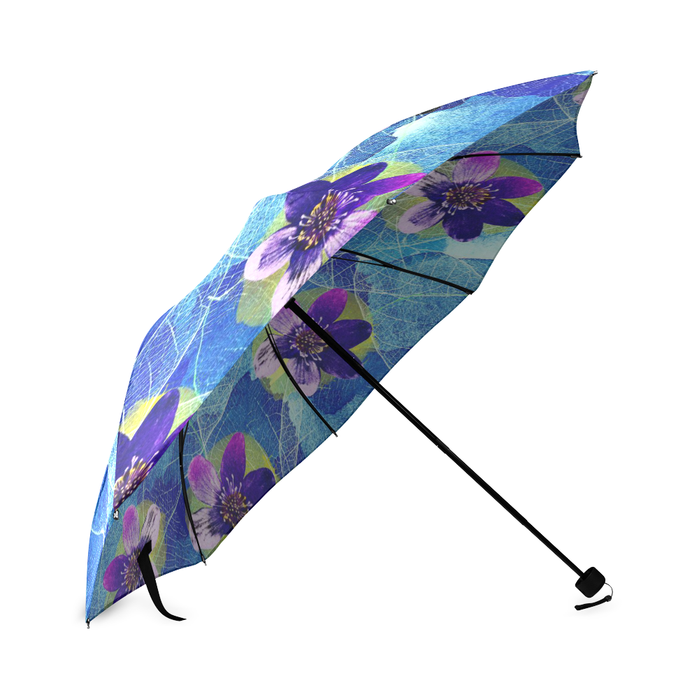 Purple Flowers Foldable Umbrella (Model U01)