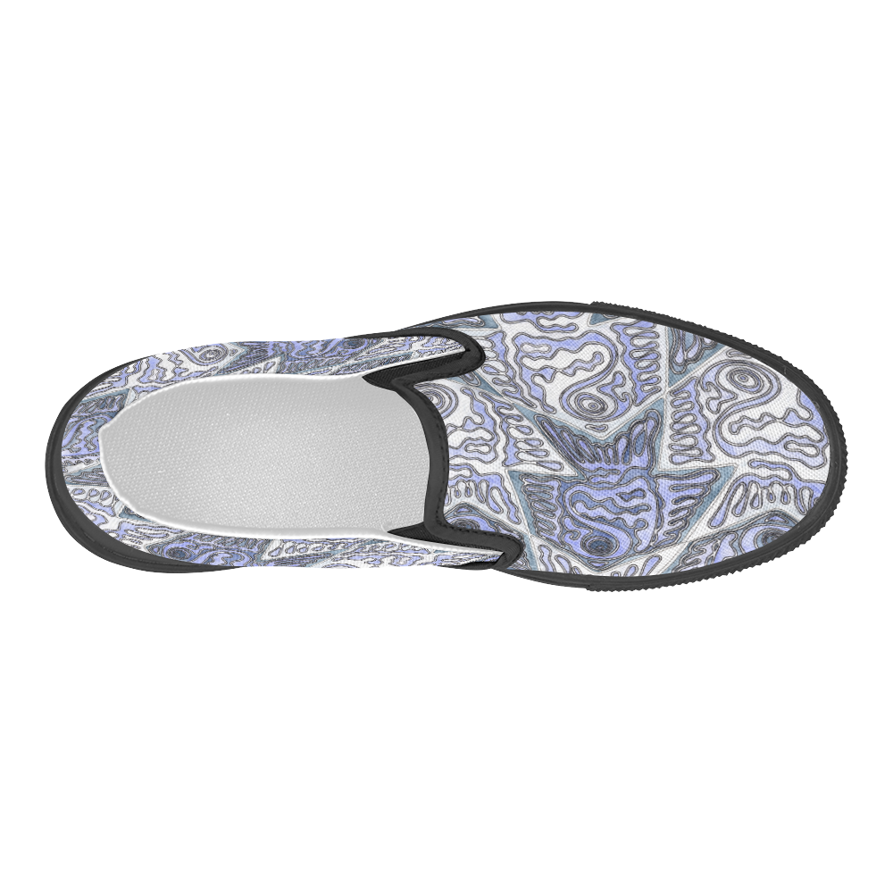 Fish Tessellation Women's Slip-on Canvas Shoes (Model 019)
