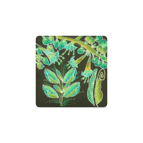 Irish Garden, Lime Green Flowers Dance in Joy Square Coaster