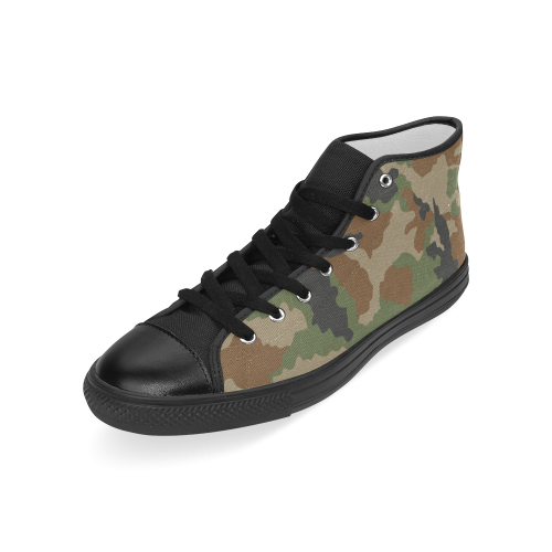 Woodland Forest Camouflage Men’s Classic High Top Canvas Shoes (Model 017)