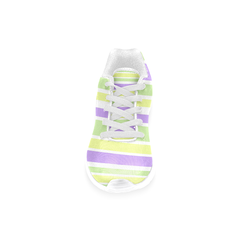 Yellow Purple Green Stripes Men’s Running Shoes (Model 020)