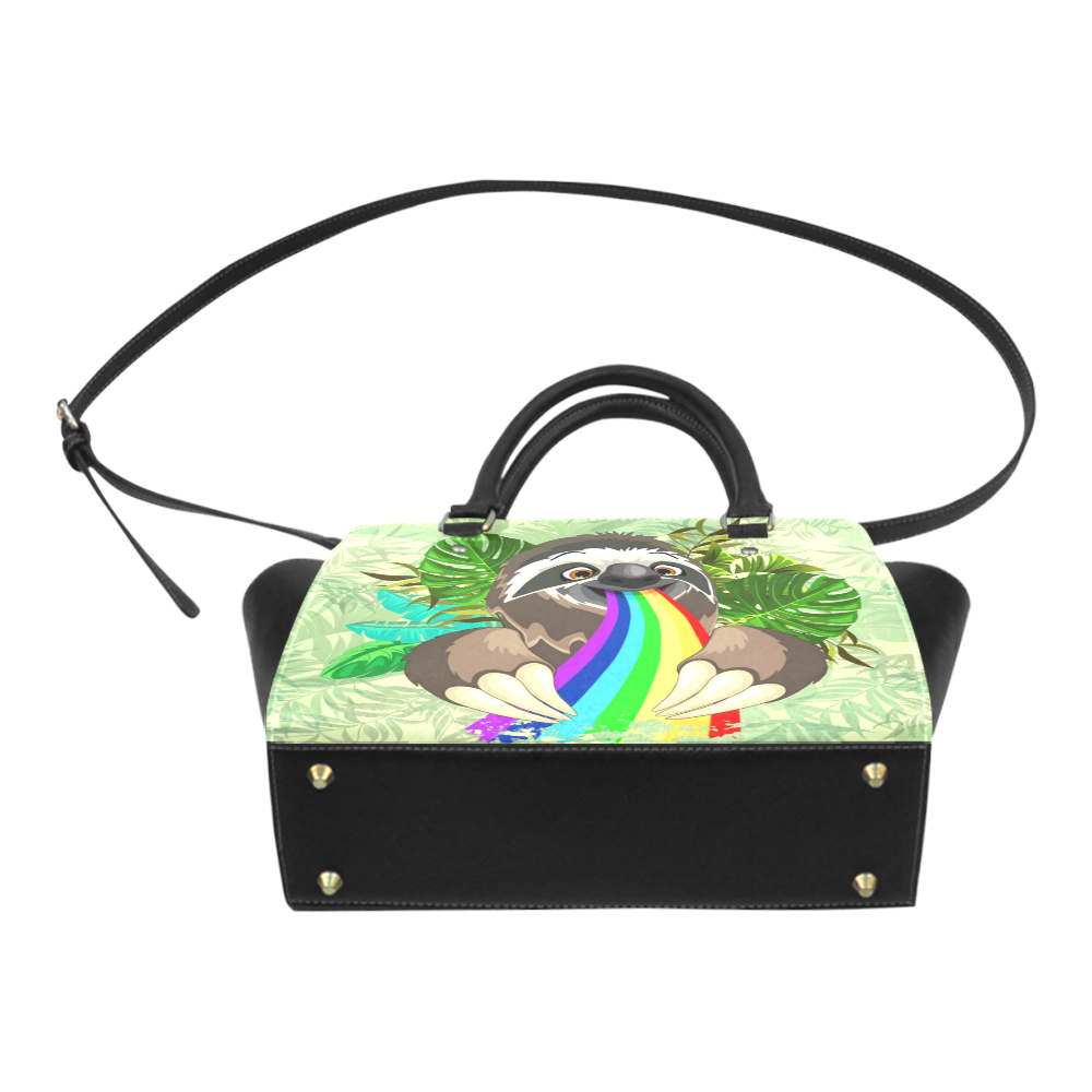 Sloth Spitting Rainbow Colors Classic Shoulder Handbag (Model 1653)