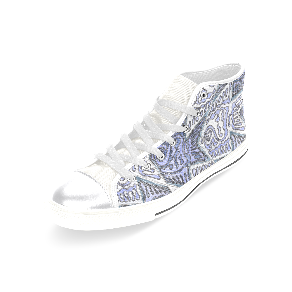 Fish Tessellation Women's Classic High Top Canvas Shoes (Model 017)