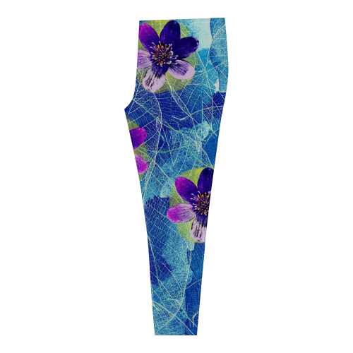Purple Flowers Cassandra Women's Leggings (Model L01)