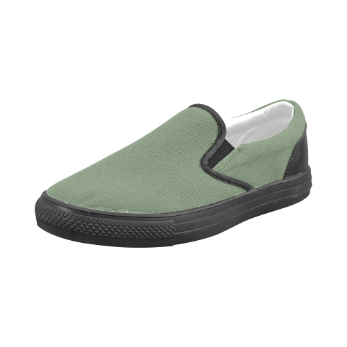 Vineyard Green Men's Slip-on Canvas Shoes (Model 019)