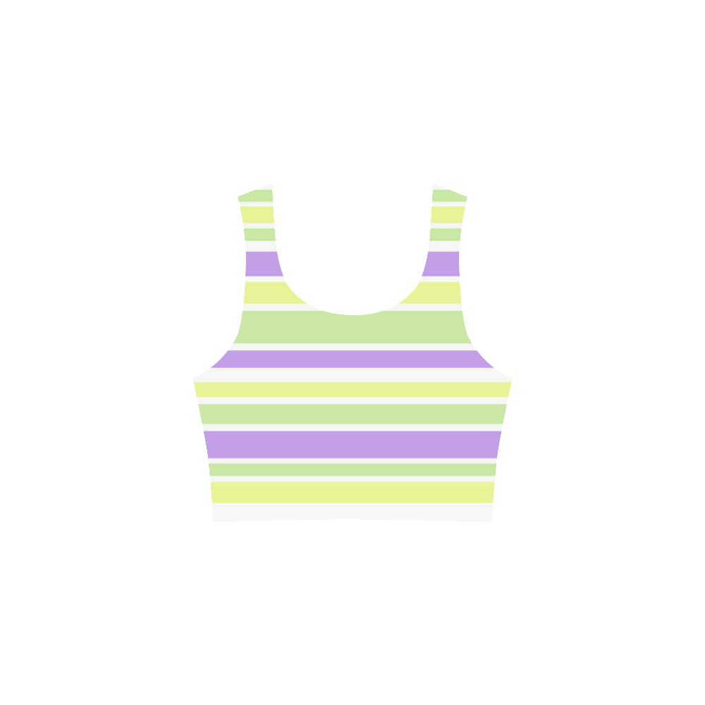 Yellow Green Purple Stripes Pattern Atalanta Sundress (Model D04)