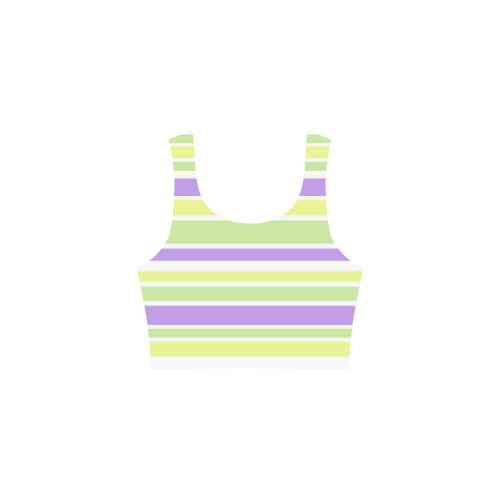 Yellow Green Purple Stripes Pattern Atalanta Sundress (Model D04)