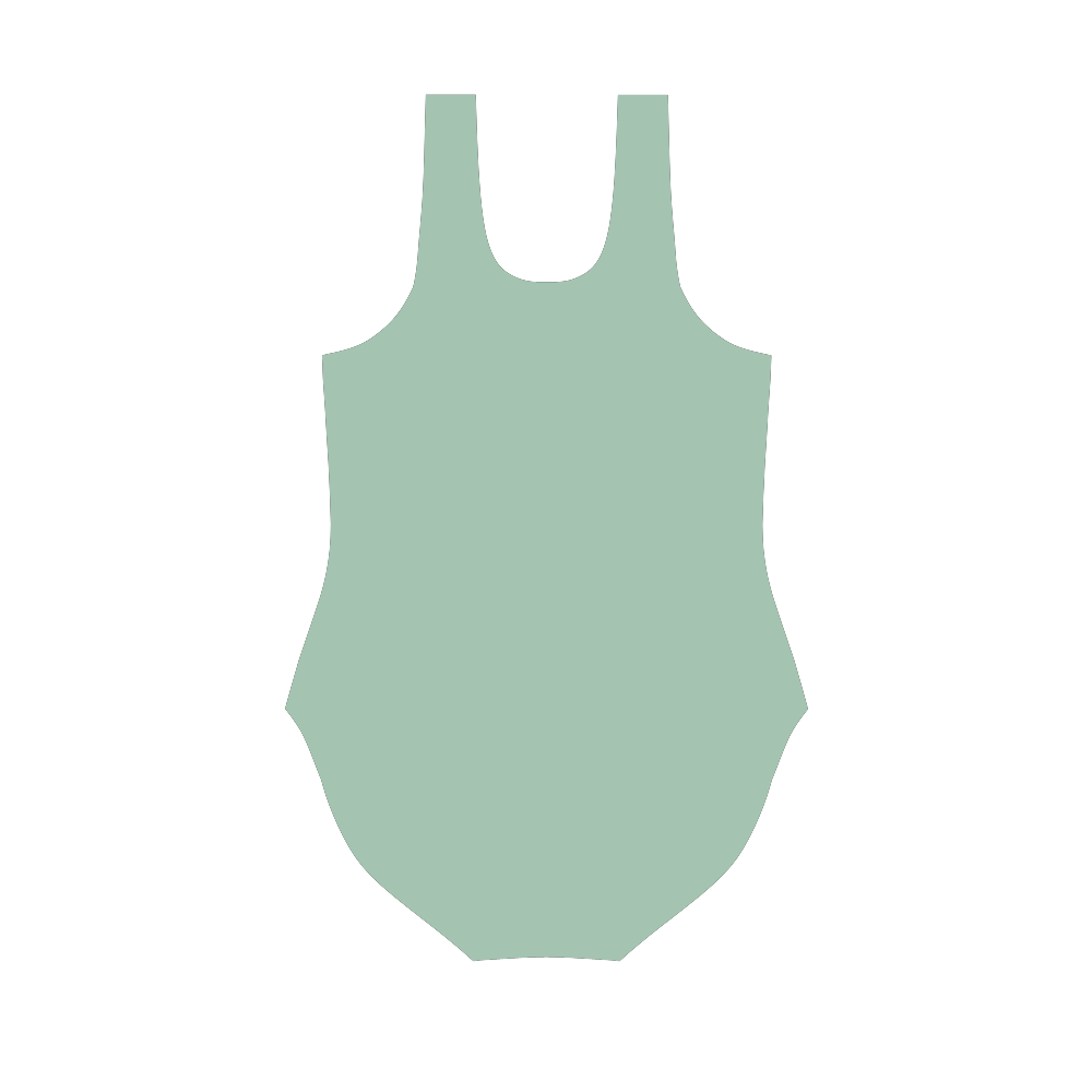 Grayed Jade Vest One Piece Swimsuit (Model S04)