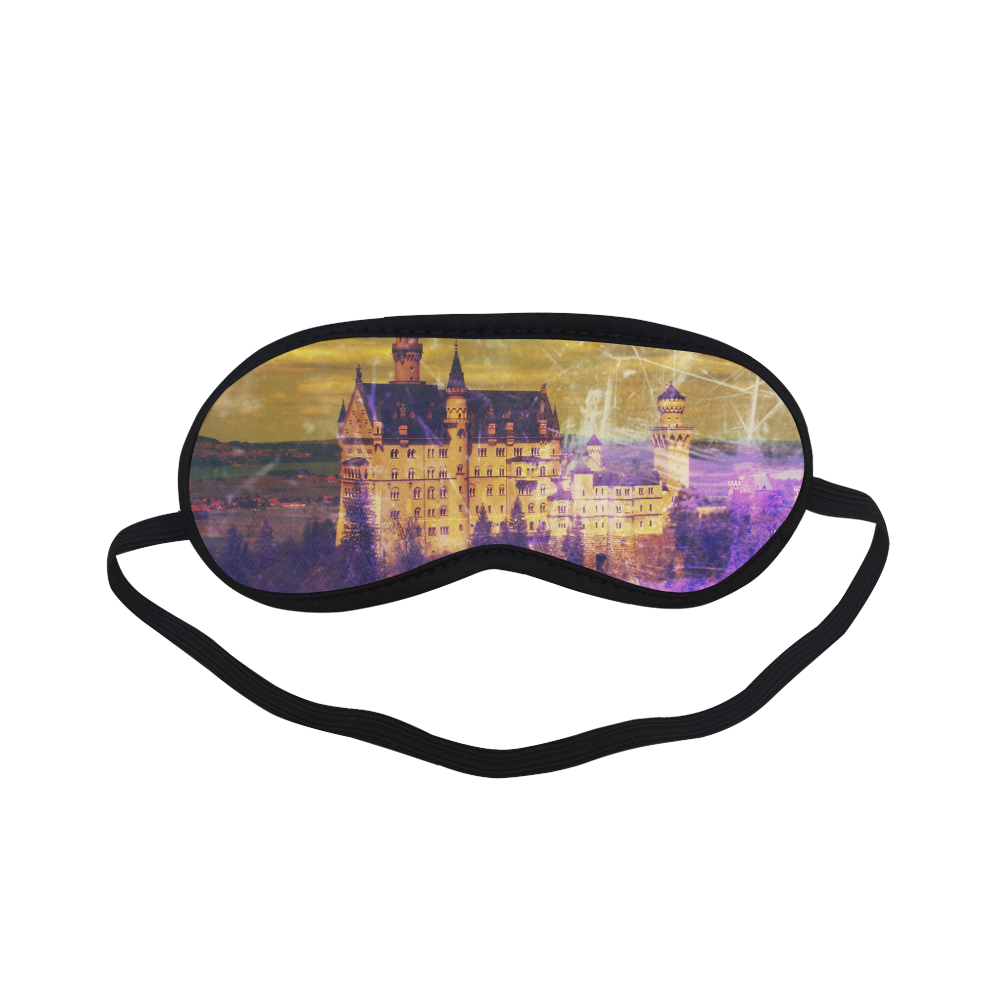 Yellow Purple Neuschwanstein Castle Sleeping Mask