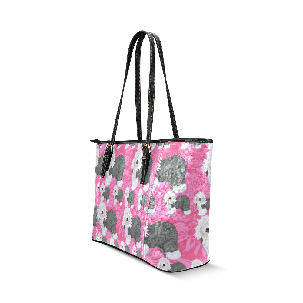 Magestic Pink Leather Tote Bag/Small (Model 1640)