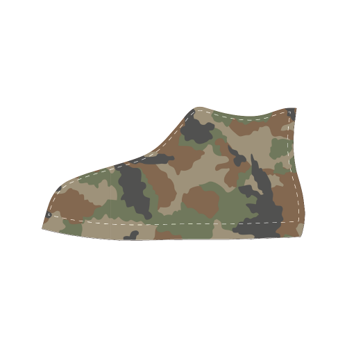 Woodland Forest Camouflage Men’s Classic High Top Canvas Shoes (Model 017)