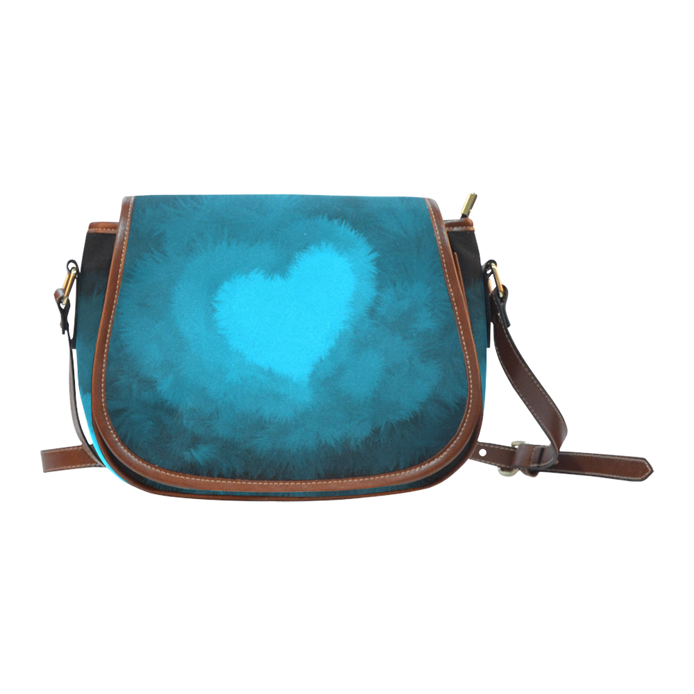 Blue Fluffy Heart Saddle Bag/Large (Model 1649)
