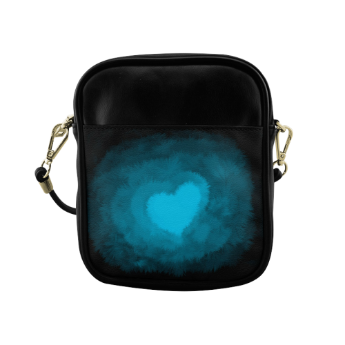 Blue Fluffy Heart Sling Bag (Model 1627)