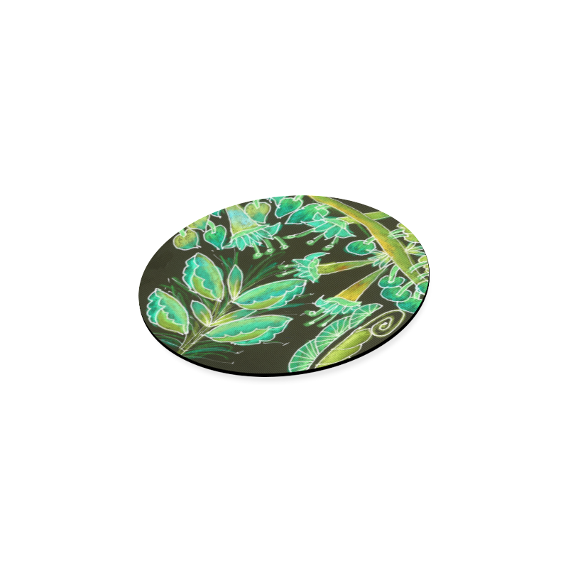 Irish Garden, Lime Green Flowers Dance in Joy Round Coaster