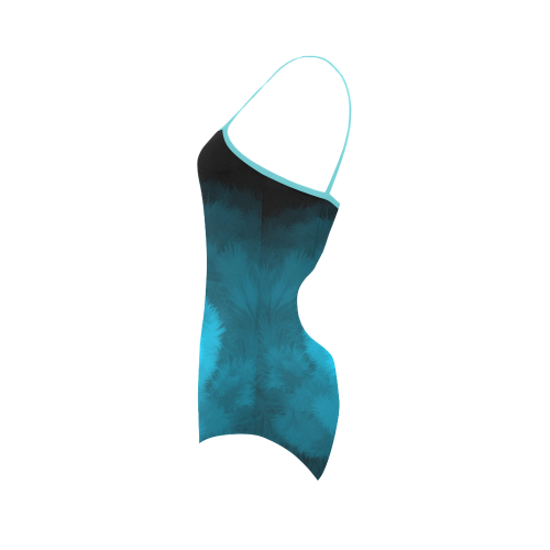 Blue, Fluffy Heart Strap Swimsuit ( Model S05)