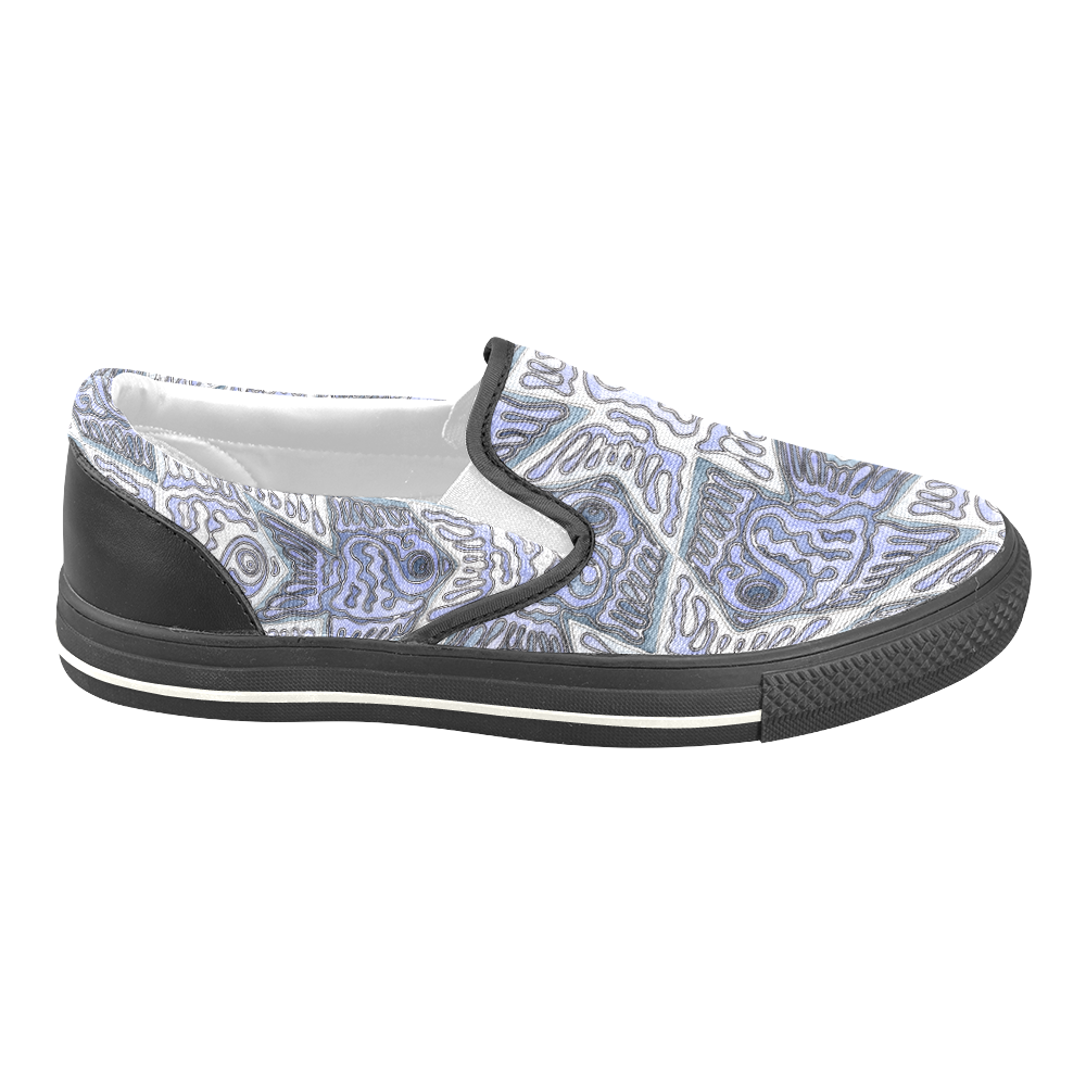 Fish Tessellation Women's Unusual Slip-on Canvas Shoes (Model 019)