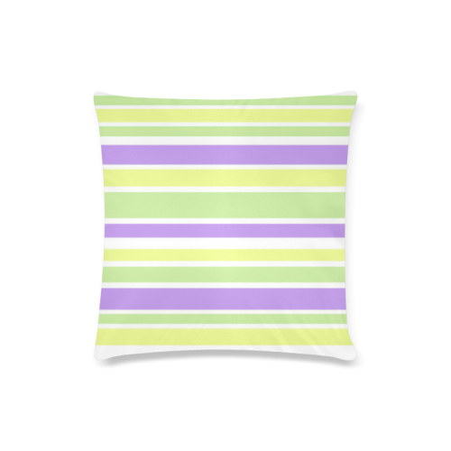 Yellow Green Purple Stripes Pattern Custom Zippered Pillow Case 16"x16"(Twin Sides)