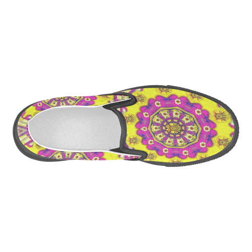 Celebrating summer in soul and mind mandala style Men's Slip-on Canvas Shoes (Model 019)