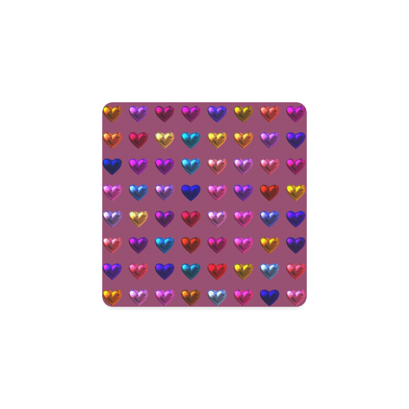 shiny hearts 3 Square Coaster