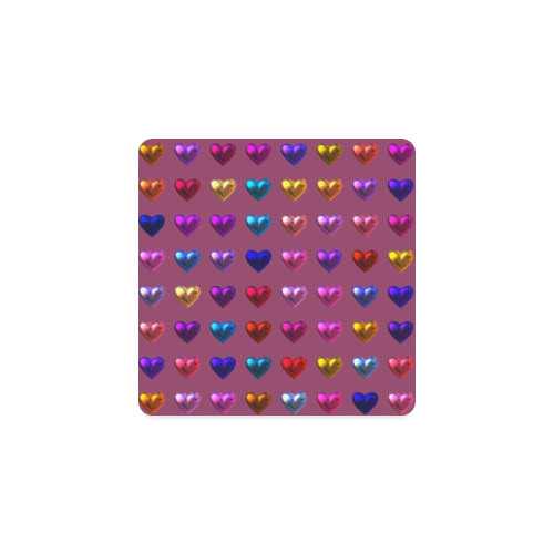 shiny hearts 3 Square Coaster