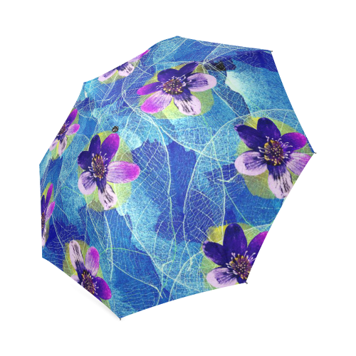 Purple Flowers Foldable Umbrella (Model U01)