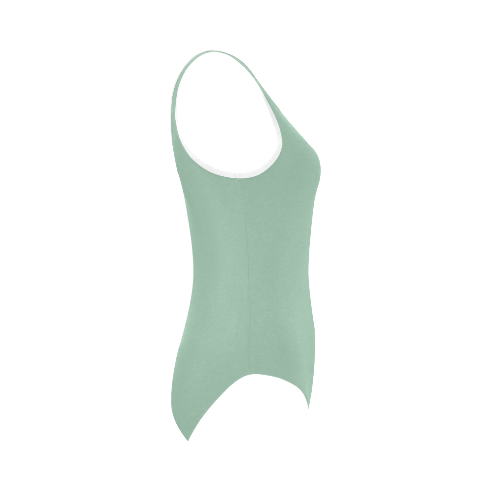 Grayed Jade Vest One Piece Swimsuit (Model S04)