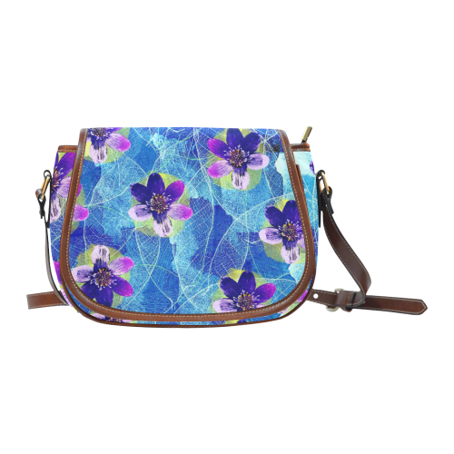 Purple Flowers Saddle Bag/Small (Model 1649) Full Customization