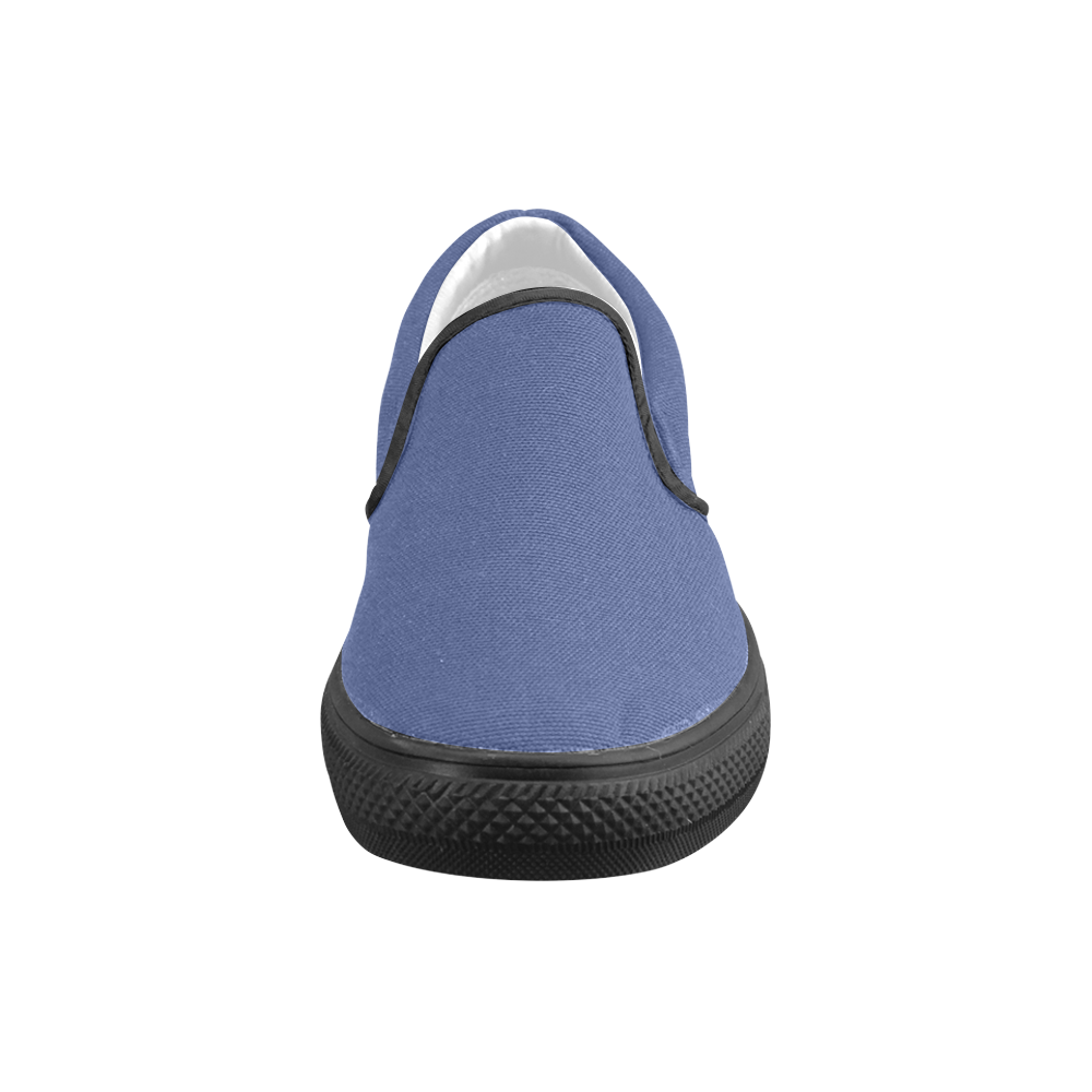 Deep Ultramarine Men's Slip-on Canvas Shoes (Model 019)