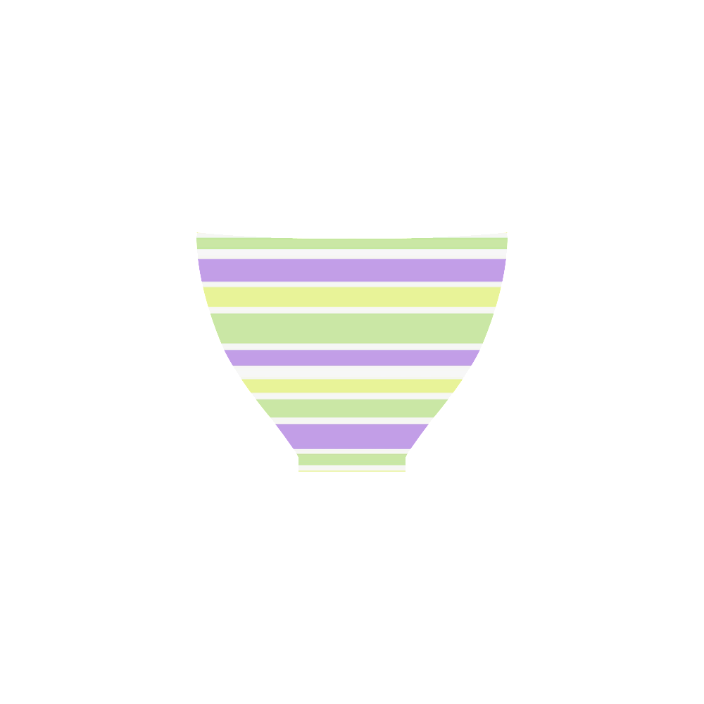 Yellow Green Purple Stripes Pattern Custom Bikini Swimsuit