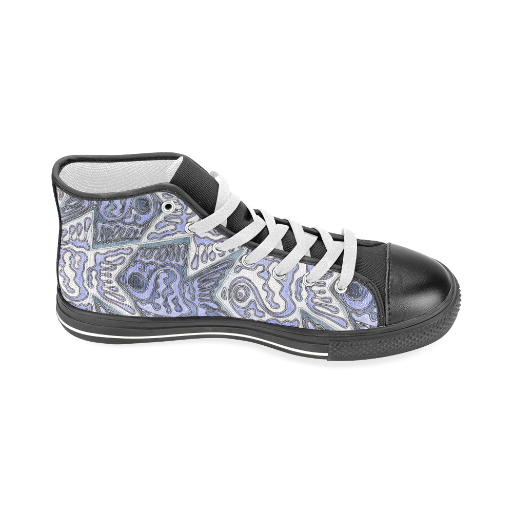 Fish Tessellation Men’s Classic High Top Canvas Shoes (Model 017)