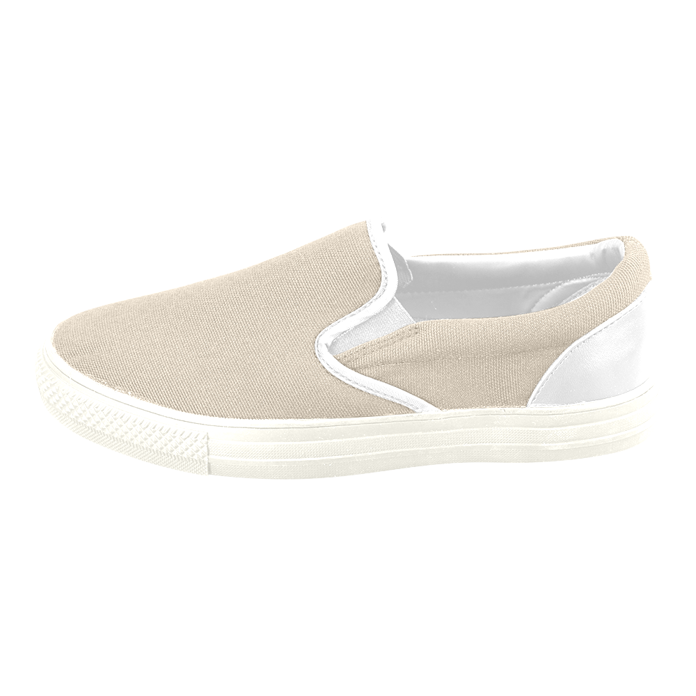 Frosted Almond Men's Slip-on Canvas Shoes (Model 019)