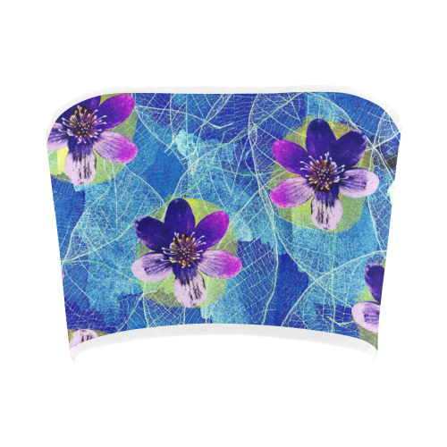 Purple Flowers Bandeau Top