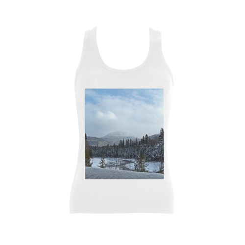 Winter Wonderland Women's Shoulder-Free Tank Top (Model T35)