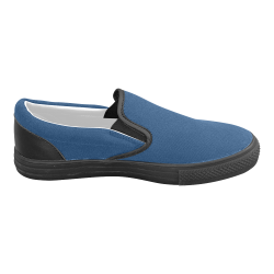 Cool Black Men's Slip-on Canvas Shoes (Model 019)