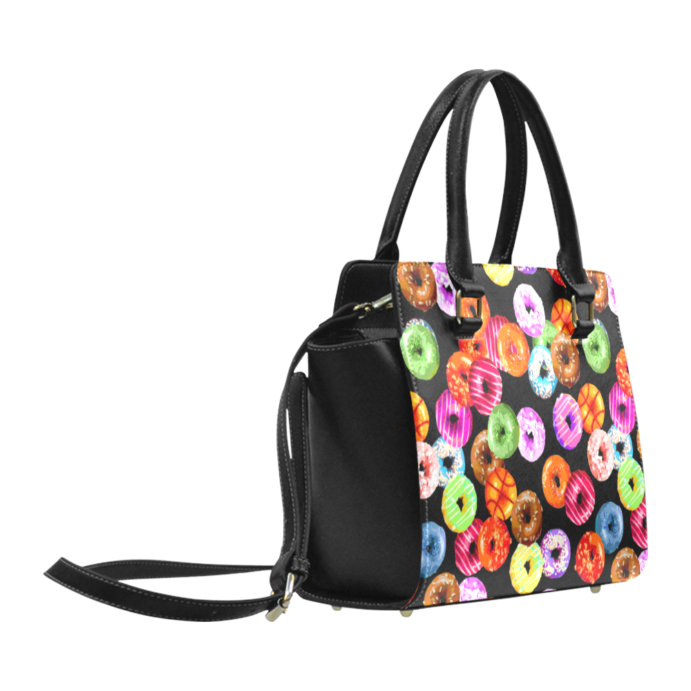 Colorful Yummy DONUTS pattern Classic Shoulder Handbag (Model 1653)