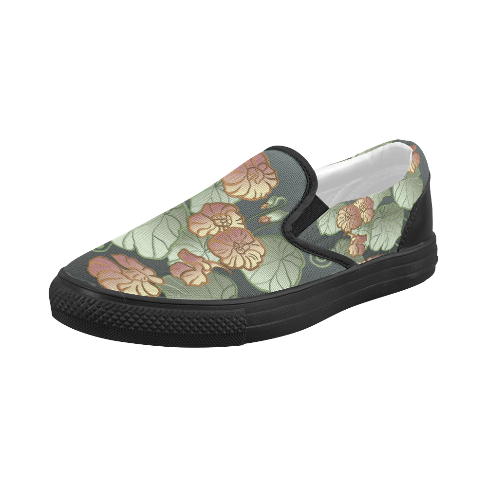 Grey Floral - Sustainably Made Women's  Slip-On Canvas Shoes main image 1