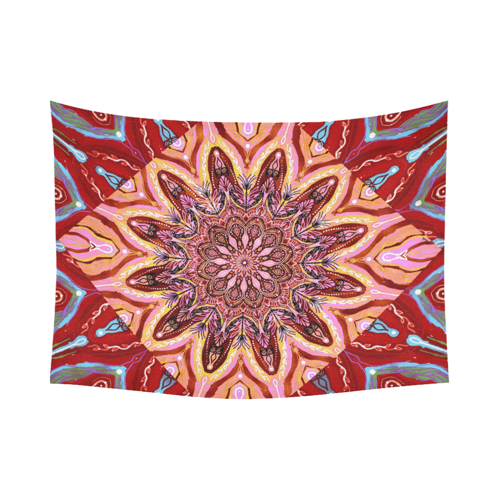 mandala beach 4 Cotton Linen Wall Tapestry 80"x 60"