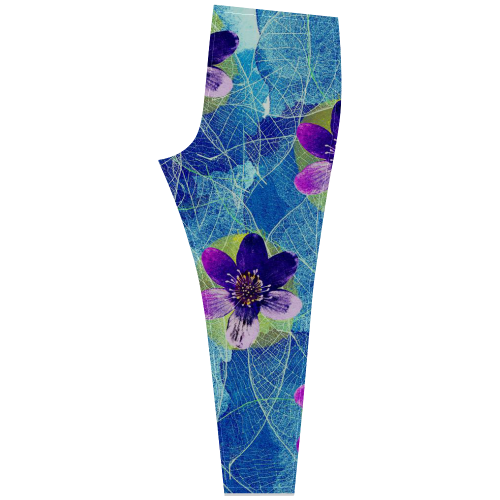 Purple Flowers Cassandra Women's Leggings (Model L01)