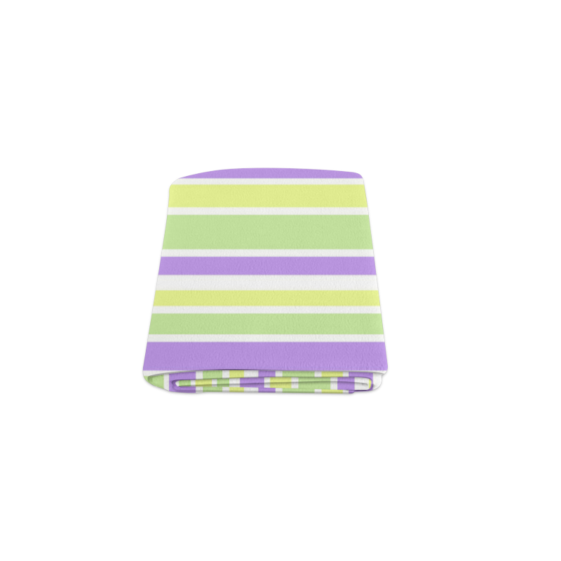 Yellow Green Purple Stripes Pattern Blanket 40"x50"